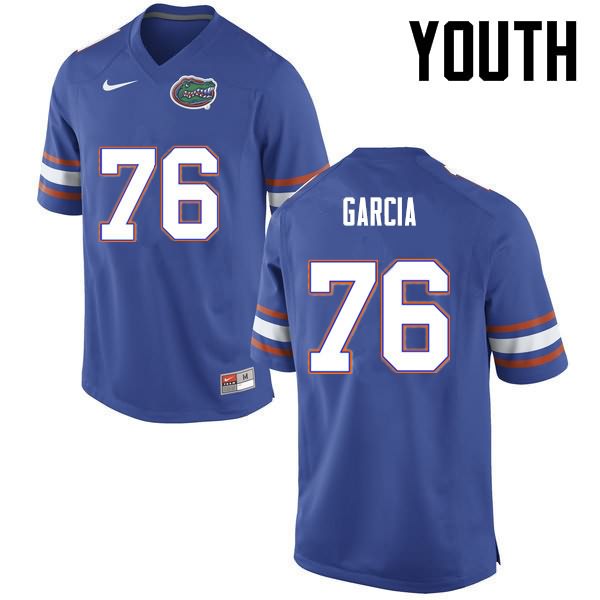 NCAA Florida Gators Max Garcia Youth #76 Nike Blue Stitched Authentic College Football Jersey YUR7264BB